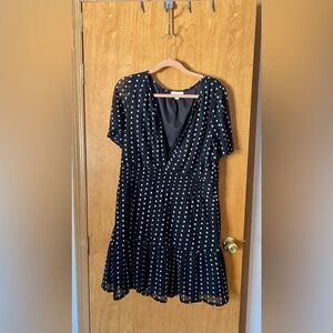 Elegant Black Polka Dot Dress